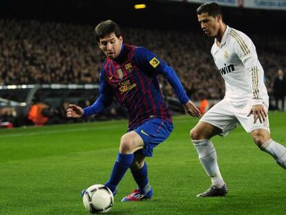 Messi y Cristano, en el partido de Copa de enero pasado en el Camp Nou.