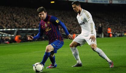 Messi y Cristano, en el partido de Copa de enero pasado en el Camp Nou.