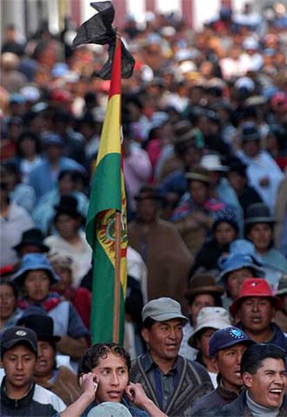 Manifestación campesina en La Paz la semana pasada.