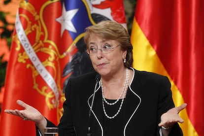 La presidenta chilena en el Palacio de La Moneda.