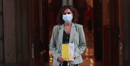 La ministra de Hacienda y Función Pública, María Jesús Montero, en la presentación del Proyecto de Presupuestos Generales del Estado 2021.