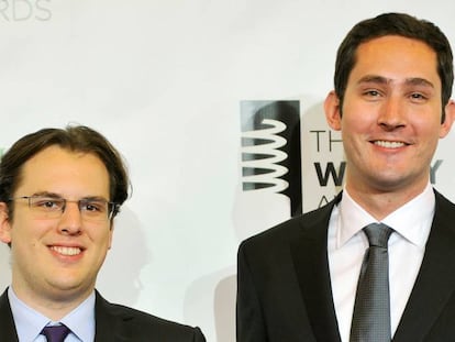 Los fundadores de Instagram, Mike Krieger y Kevin Systrom en una imagen de 2012
