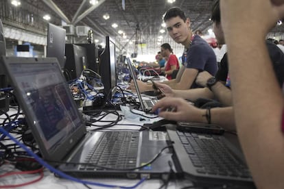 Jóvenes en el Campus Party de enero de 2017 en São Paulo (Brasil).
