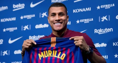 Murillo, en su presentación con el Barcelona.