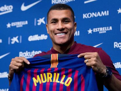 Murillo, en su presentación con el Barcelona.