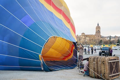 Globos cautivos en el Festival Aeroestación, en Guadix, Granada. 