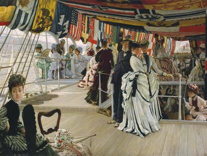 &#039;Baile a bordo&#039; (1874), de Tissot, uan de las obras expuestas en la muestra. 
