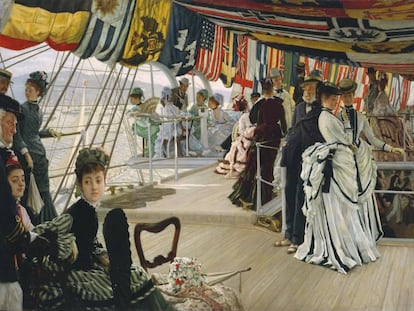 &#039;Baile a bordo&#039; (1874), de Tissot, uan de las obras expuestas en la muestra. 