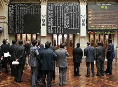 Sala de contratación de la Bolsa de Madrid.