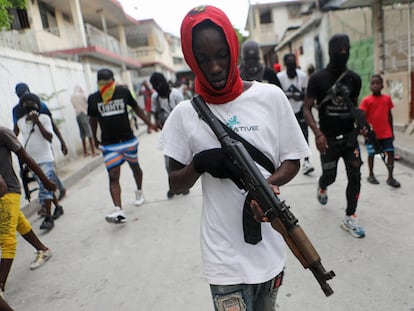 Protesta de pandillas armadas en Puerto Príncipe el 19 de septiembre 2023.
