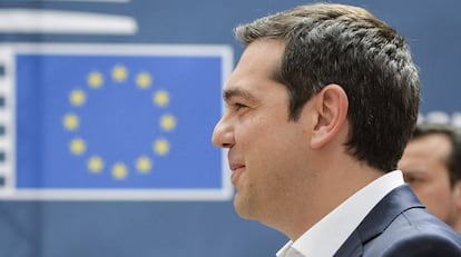 El primer ministro griego, Alexis Tsipras, a su llegada a la &uacute;ltima cumbre de jefes de Estado y de Gobierno celebrada en Bruselas.