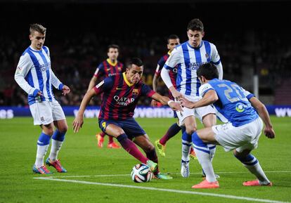 Alexis Sanchez durante un lance del partido.