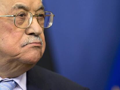 El presidente palestino, Mahmud Abbas, el pasado marzo en Bruselas.
