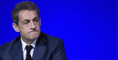 Sarkozy, durante el Consejo Nacional celebrado en Par&iacute;s.