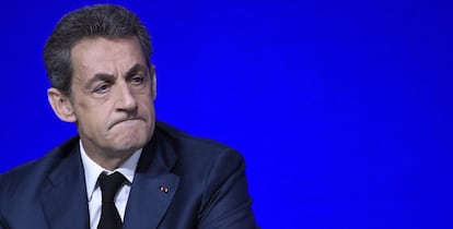 Sarkozy, durante el Consejo Nacional celebrado en París.