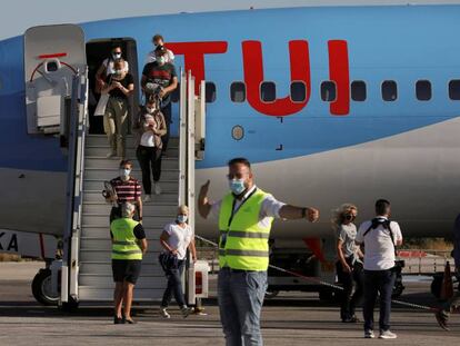 Avión de TUI Airways en Kos (Grecia), el 29 de junio.