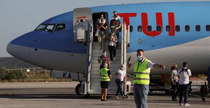 Avión de TUI Airways en Kos (Grecia), el 29 de junio.