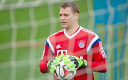 Neuer, en un entrenamiento el pasado sábado.