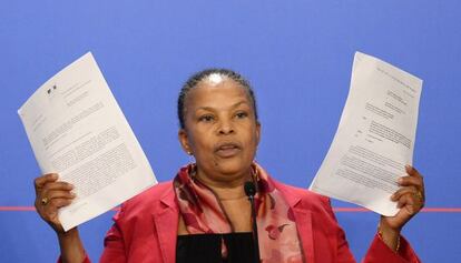 La ministra de Justicia de Francia, Christiane Taubira. 