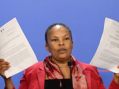 La ministra de Justicia de Francia, Christiane Taubira. 