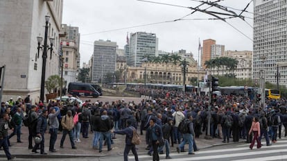 Huelga de conductores de autobuses en Sao Paulo (Brasil), la semana pasada. 