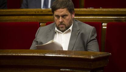 Junqueras, en el Parlament.