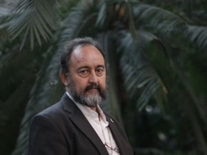 Juan Jos&eacute; Aguirre, obispo de Bangassou (Rep&uacute;blica Centroafricana) en la estaci&oacute;n de Atocha de Madrid. 