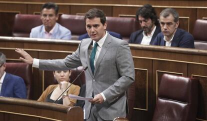 Albert Rivera, durante una intervenci&oacute;n en el Congreso. 