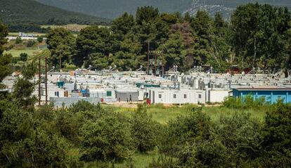 Vista do campo de refugiados de Ritsona, nos arredores de Atenas.