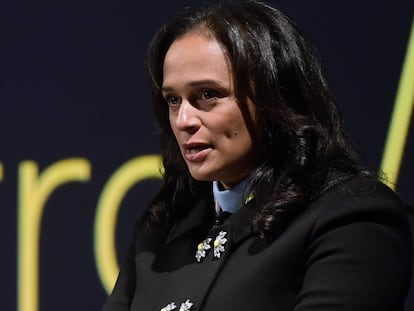 Isabel Dos Santos, em 2018, na sede da Efacec, empresa que comprou com um financiamento do Estado angolano.