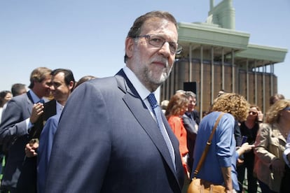 El líder del PP, Mariano Rajoy, este martes durante la presentación de la candidatura por Madrid, que él encabeza.