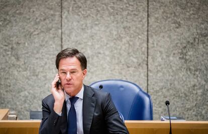 Mark Rutte, primer ministro de los Países Bajos, el martes en un debate en el Parlamento de La Haya.