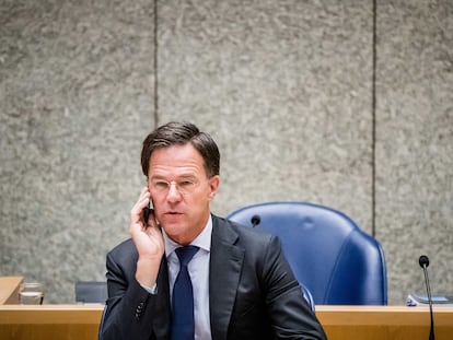 Mark Rutte, primer ministro de los Países Bajos, el martes en un debate en el Parlamento de La Haya.