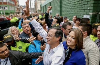 Gustavo Petro en las elecciones legislativas del pasado domingo.