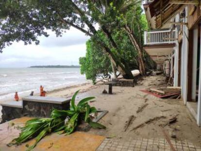 La planta del Hotel Condominium Carita Beach, que quedó totalmente devastada tras el tsunami del 23 de diciembre de 2018.