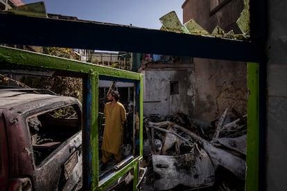 Daño Afganistán por dron en Kabul