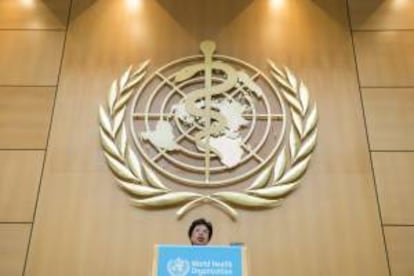 La directora general de la Organización Mundial de la Salud (OMS), la china Margaret Chan, ofrece un discurso durante la inauguración de la 66 Asamblea Mundial de la Salud (AMS), que tendrá lugar esta semana en Ginebra, en la sede de las Naciones Unidas en Ginebra, Suiza.