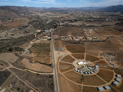 Vista aérea del Valle de Guadalupe (Baja California), en octubre de 2022.