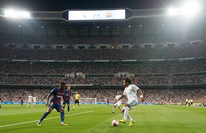 Marcelo encara a Semedo en el partido de vuelta de la Supercopa de España.