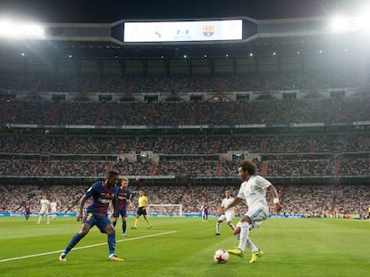 Marcelo encara a Semedo en el partido de vuelta de la Supercopa de España.