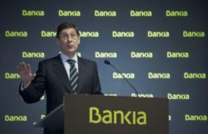 El presidente de Bankia, Jos&eacute; Ignacio Goirigolzarri, en la presentaci&oacute;n de resultados del grupo.