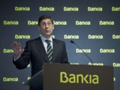 El presidente de Bankia, Jos&eacute; Ignacio Goirigolzarri, en la presentaci&oacute;n de resultados del grupo.