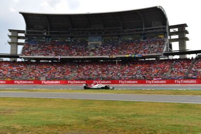 Vista general del piloto Marcus Ericsson, en un momento de la carrera.