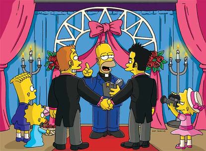 <i>Los Simpson,</i> en una boda gay.