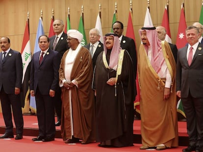 Jefes de Estado asistentes a la cumbre de la Liga &Aacute;rabe en Jordania.