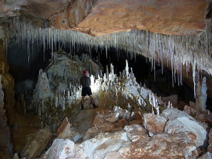 La cueva del Pas de Vallgornera, en Mallorca, en una imagen cedida por la Federación balear de Espeleología.