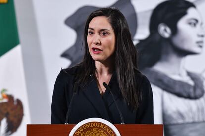 Claudia Curiel de Icaza en Palacio Nacional, en Ciudad de México, el 13 de diciembre de 2024.