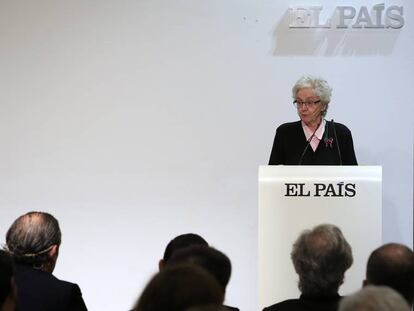 New EL PAÍS editor-in-chief Soledad Gallego-Díaz addresses staff on Friday.