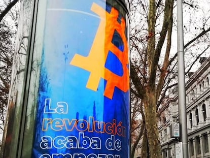 Anuncio de Bit2Me en Madrid.