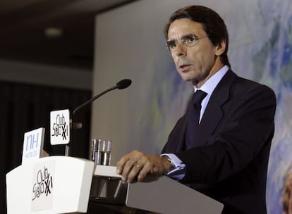 Aznar, durante su conferencia en el Club Siglo XXI.